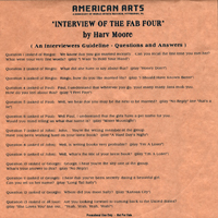 WPGC - Harv Moore - Interview of the Fab Four - cue sheet - 1964