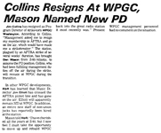 WPGC - Collins Resigns