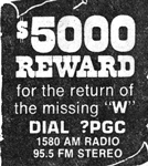 WPGC - $5,000 Reward For The Return Of The Missing "W"
