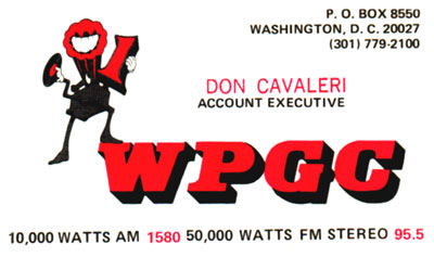 WPGC - Don Cavaleri business card