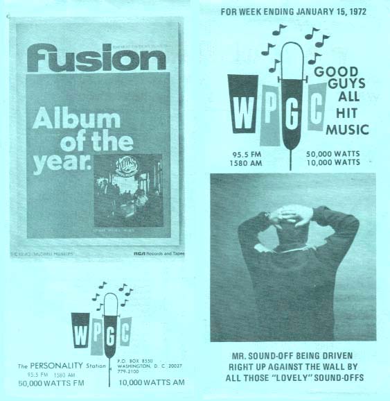 WPGC Music Survey Weekly Playlist - 01/15/72 - Outside