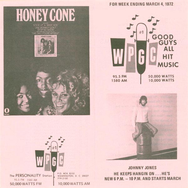 WPGC Music Survey Weekly Playlist - 03/04/72 - Outside