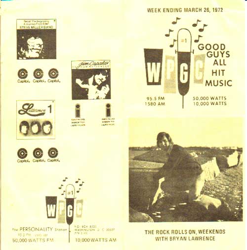 WPGC Music Survey Weekly Playlist - 03/26/72 - Outside