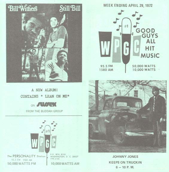 WPGC Music Survey Weekly Playlist - 04/29/72 - Outside