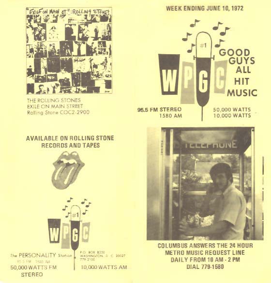 WPGC Music Survey Weekly Playlist - 06/10/72 - Outside