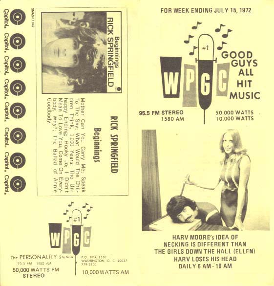 WPGC Music Survey Weekly Playlist - 07/15/72 - Outside