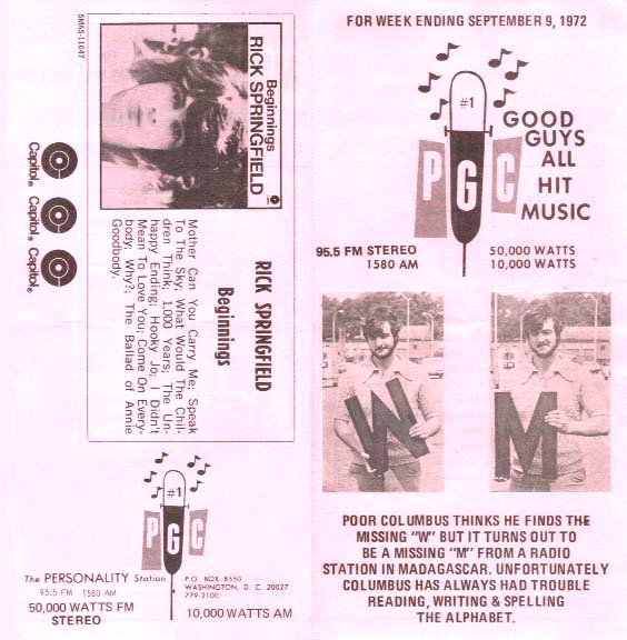 PGC Music Survey Weekly Playlist - 09/09/72 - Outside