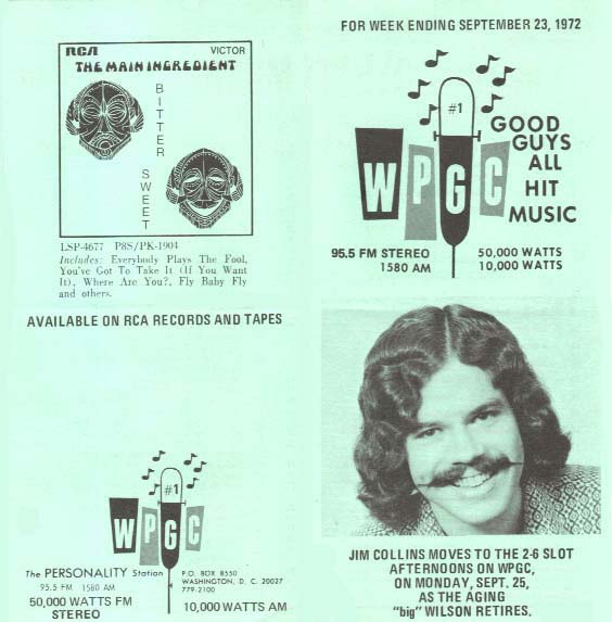 WPGC Music Survey Weekly Playlist - 09/23/72 - Outside