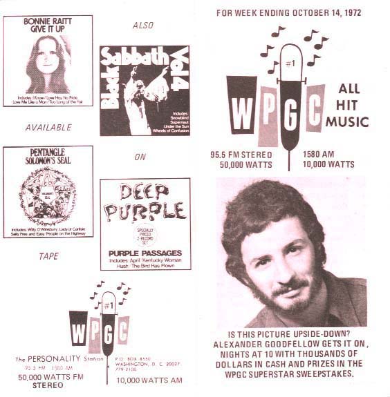 WPGC Music Survey Weekly Playlist - 10/14/72 - Outside
