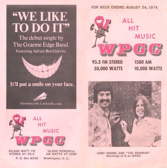 WPGC Music Survey Weekly Playlist - 08/24/74 - Outside