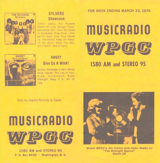 WPGC Music Survey Weekly Playlist - 03/20/76 - Outside