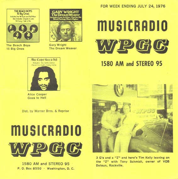 WPGC Music Survey Weekly Playlist - 07/24/76 - Outside