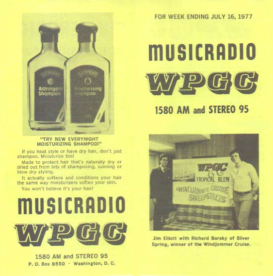WPGC Music Survey Weekly Playlist - 07/16/77 - Outside