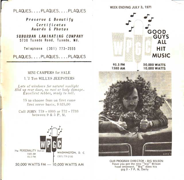 WPGC Music Survey Weekly Playlist - 07/03/71 - Outside