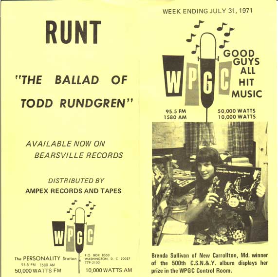 WPGC Music Survey Weekly Playlist - 07/31/71 - Outside