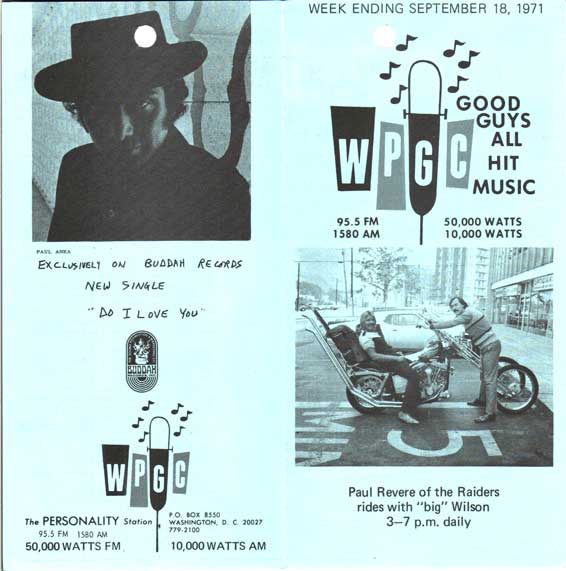 WPGC Music Survey Weekly Playlist - 09/18/71 - Outside