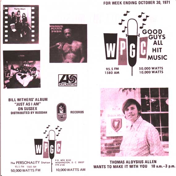 WPGC Music Survey Weekly Playlist - 10/30/71 - Outside