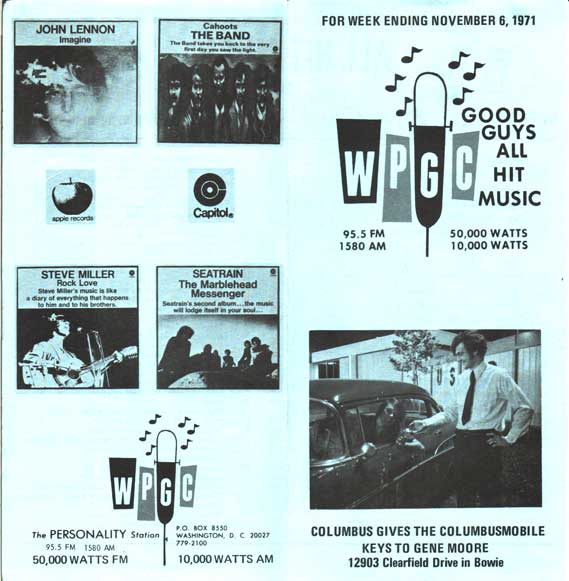 WPGC Music Survey Weekly Playlist - 11/06/71 - Outside