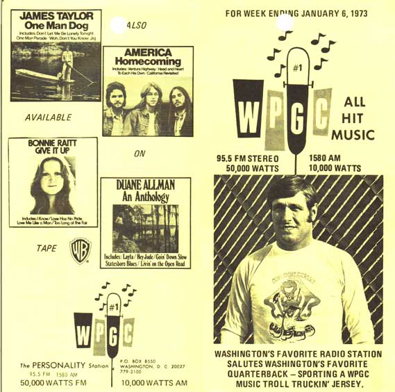WPGC Music Survey Weekly Playlist - 01/06/73 - Outside