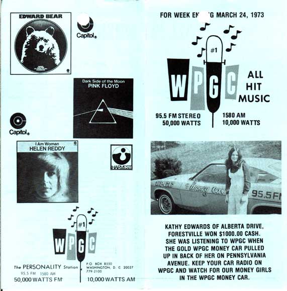 WPGC Music Survey Weekly Playlist - 03/24/73 - Outside