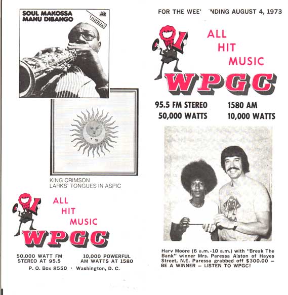 WPGC Music Survey Weekly Playlist - 08/04/73 - Outside