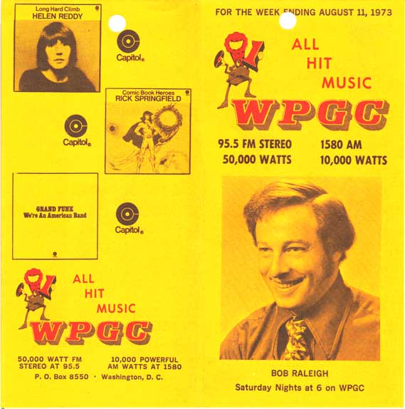 WPGC Music Survey Weekly Playlist - 08/11/73 - Outside