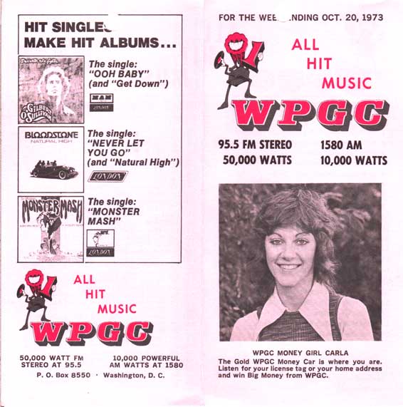 WPGC Music Survey Weekly Playlist - 10/20/73 - Outside
