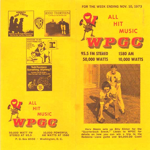 WPGC Music Survey Weekly Playlist - 11/10/73 - Outside