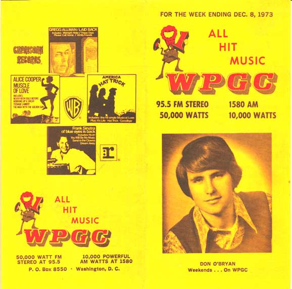 WPGC Music Survey Weekly Playlist - 12/08/73 - Outside
