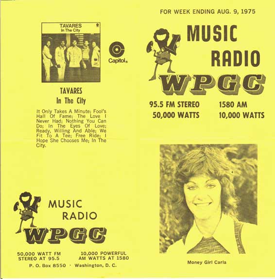 WPGC Music Survey Weekly Playlist - 08/09/75 - Outside