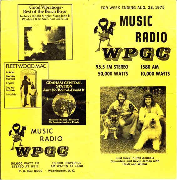 WPGC Music Survey Weekly Playlist - 08/23/75 - Outside