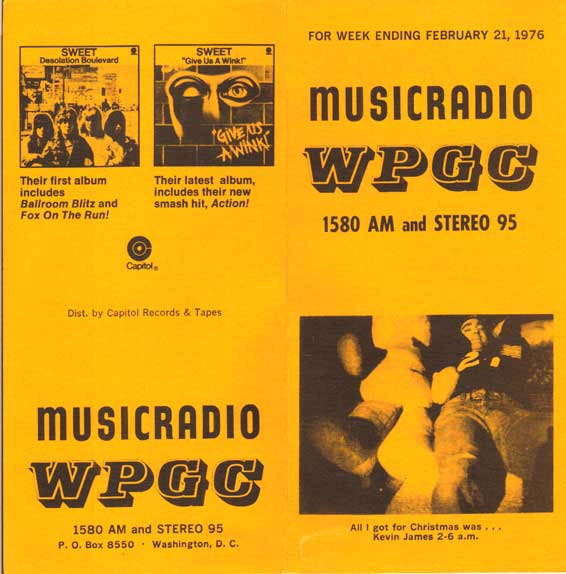 WPGC Music Survey Weekly Playlist - 02/21/76 - Outside