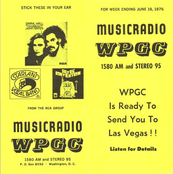 WPGC Music Survey Weekly Playlist - 06/19/76 - Outside