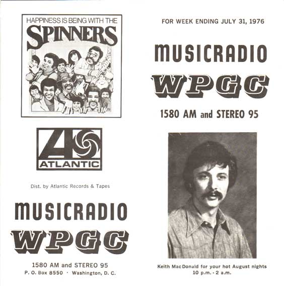 WPGC Music Survey Weekly Playlist - 07/31/76 - Outside