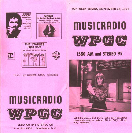WPGC Music Survey Weekly Playlist - 09/18/76 - Outside