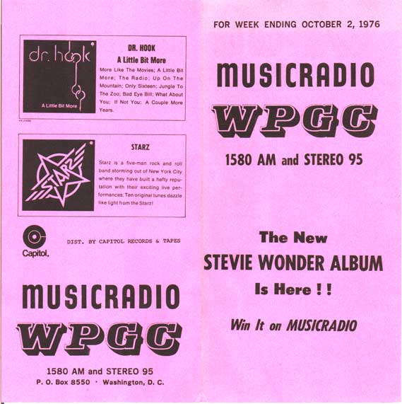 WPGC Music Survey Weekly Playlist - 10/02/76 - Outside
