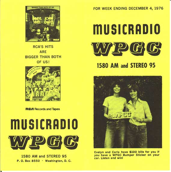 WPGC Music Survey Weekly Playlist - 12/04/76 - Outside