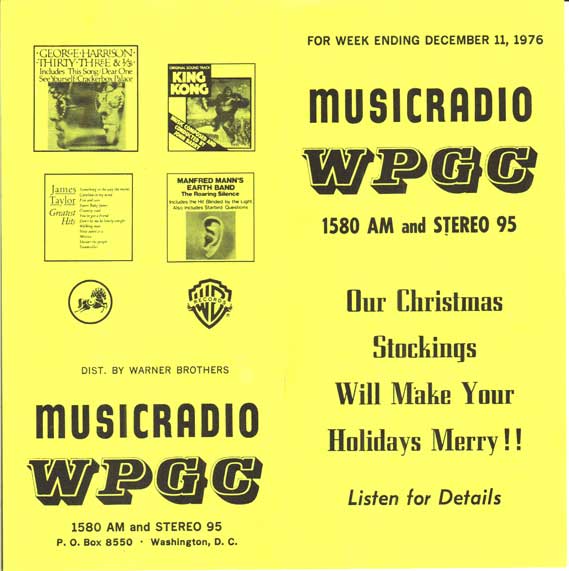 WPGC Music Survey Weekly Playlist - 12/11/76 - Outside