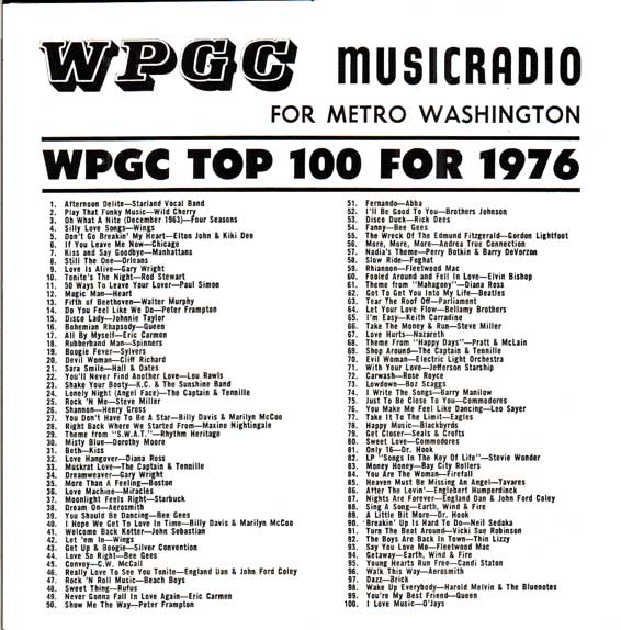 WPGC Top 100 of 1976