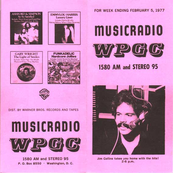 WPGC Music Survey Weekly Playlist - 02/05/77 - Outside