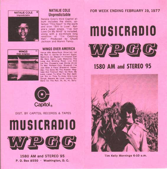 WPGC Music Survey Weekly Playlist - 02/19/77 - Outside