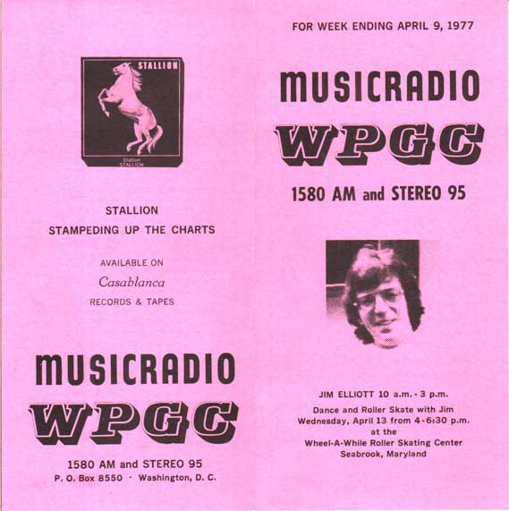 WPGC Music Survey Weekly Playlist - 04/09/77 - Outside