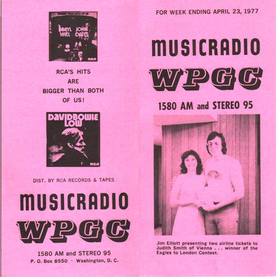 WPGC Music Survey Weekly Playlist - 04/23/77 - Outside