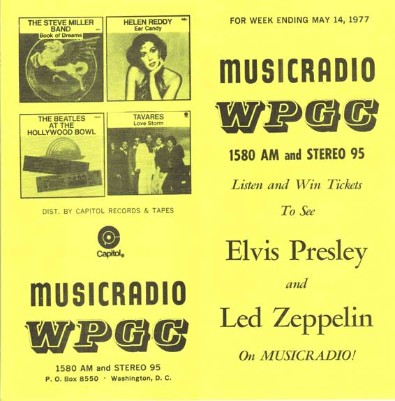 WPGC Music Survey Weekly Playlist - 05/14/77 - Outside