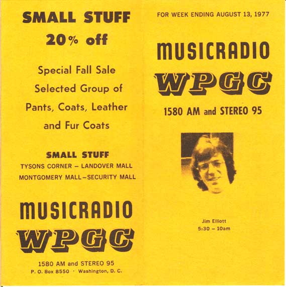 WPGC Music Survey Weekly Playlist - 08/13/77 - Outside