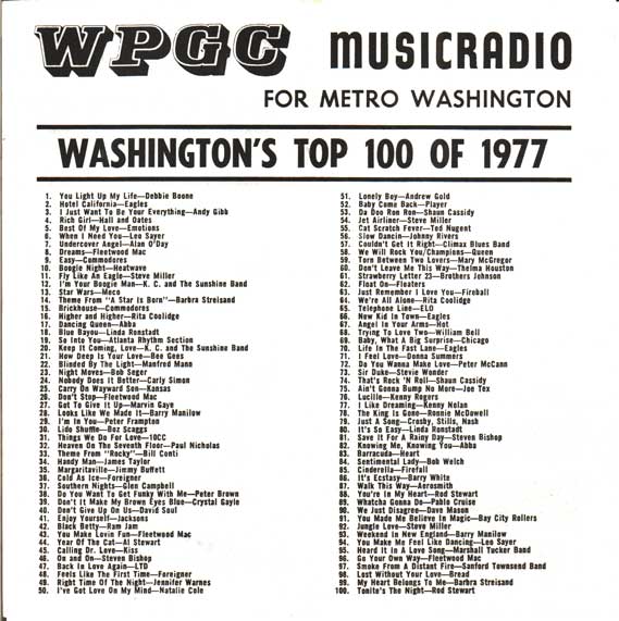 WPGC Top 100 of 1977 - Inside