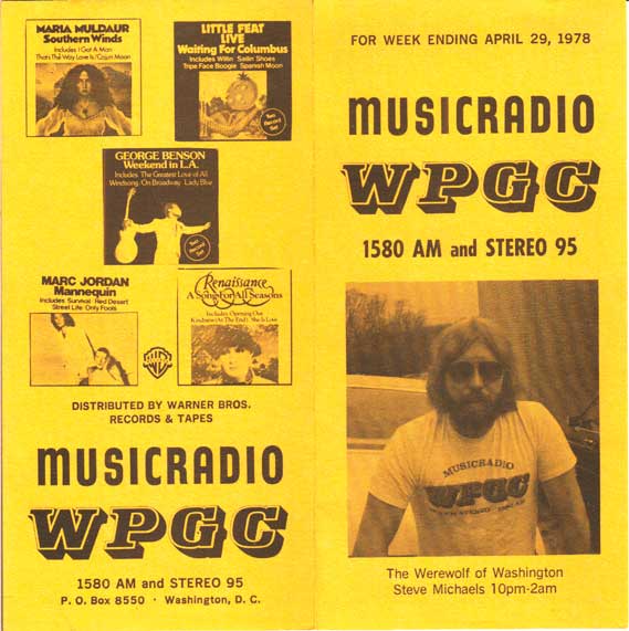 WPGC Music Survey Weekly Playlist - 04/29/78 - Outside