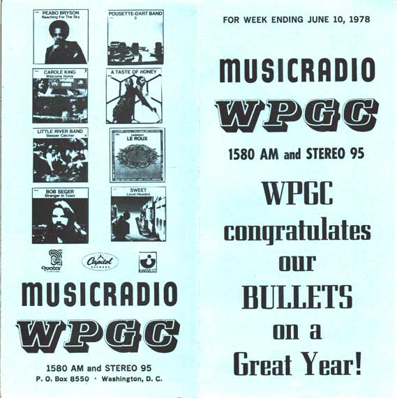 WPGC Music Survey Weekly Playlist - 06/10/78 - Outside