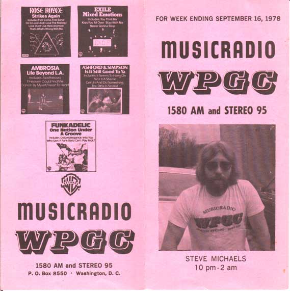 WPGC Music Survey Weekly Playlist - 09/16/78 - Outside