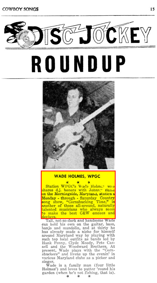 WPGC Article - Disc Jockey Roundup